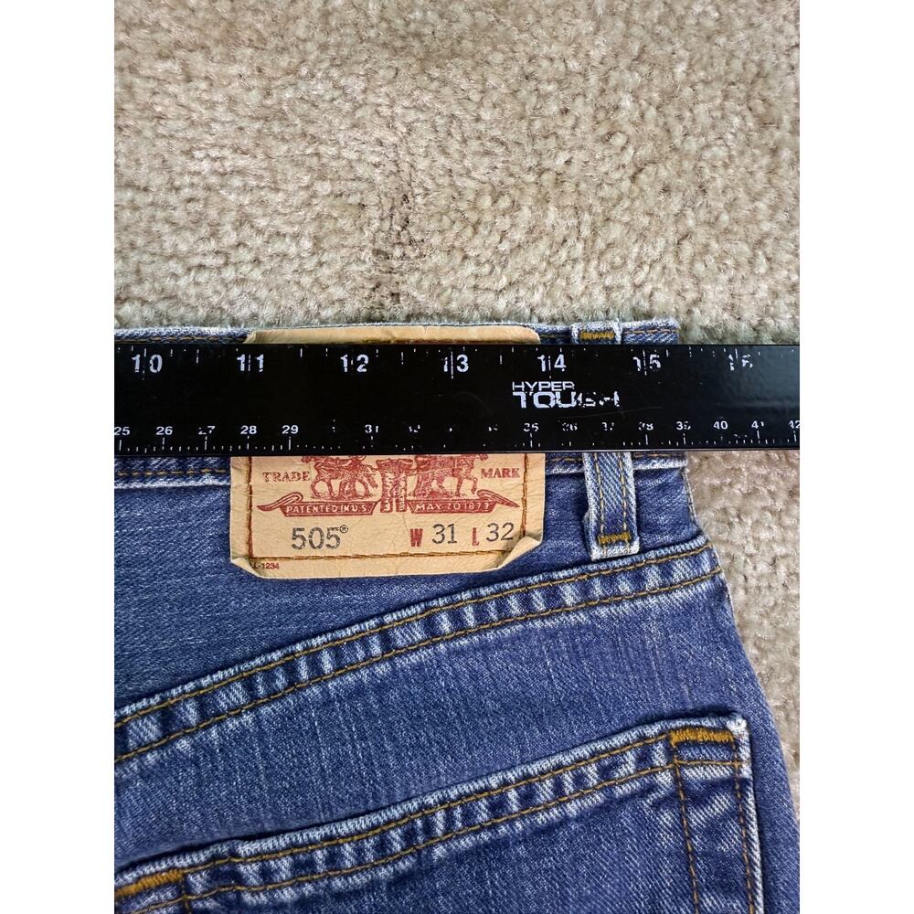 Vintage 00s Levi's 505 Blue Jeans Size 31x32 Classic Denim Y2K Western C097 - Picture 10 of 13